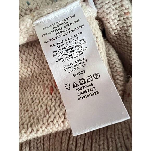 LOFT Womens Soft Crewneck Sweater Light Pink Confetti Knit Long Sleeve Sz M‎ - Picture 4 of 4